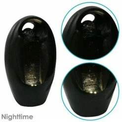 Sunnydaze Decor Sunnydaze Indoor Home Decorative Ethereal Essence Tabletop Water Fountain with LED Light - 13" - Black