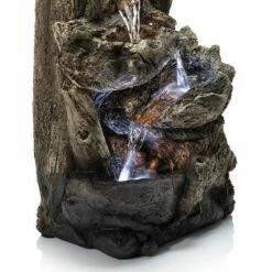 Alpine Corporation 14" 5-Tier Rainforest Fountain With LED Lights - Brown -Cheap Garden Decor Store unnamed file 7585