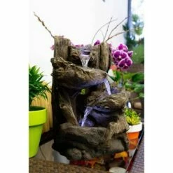 Alpine Corporation 14" 5-Tier Rainforest Fountain With LED Lights - Brown -Cheap Garden Decor Store unnamed file 7586