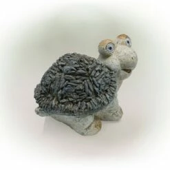 Alpine Corporation 7" Polystone Turtle Solar Statue Gray -Cheap Garden Decor Store unnamed file 763