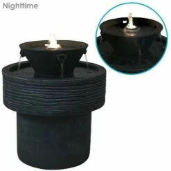 Sunnydaze Decor Sunnydaze 20"H Electric Resin 2-Tier Round Bird Bath Outdoor Water Fountain with LED Lights -Cheap Garden Decor Store unnamed file 7654