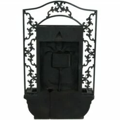 Sunnydaze Decor Sunnydaze 33"H Solar-Powered Polystone French Lily Design Outdoor Wall-Mount Water Fountain, Lead Finish -Cheap Garden Decor Store unnamed file 7660