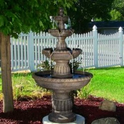 Sunnydaze Decor Sunnydaze 49"H Electric Fiberglass and Resin 4-Tier Mediterranean Outdoor Water Fountain -Cheap Garden Decor Store unnamed file 7753