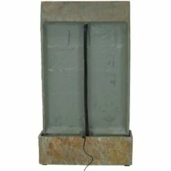 Sunnydaze Decor Sunnydaze 32"H Electric Slate and Metal Climbing Vines Outdoor Water Fountain with LED Light -Cheap Garden Decor Store unnamed file 7761