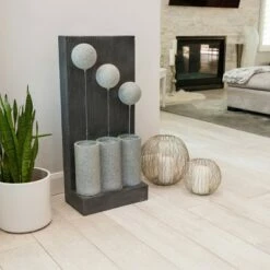 37" Harmonious 3-Tier Infinity Fountain With LED Lights - Alpine Corporation