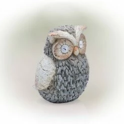 Alpine Corporation 10" Polystone Owl Solar Statue Gray 10 Alpine Corporation 10" Polystone Owl Solar Statue Gray -Cheap Garden Decor Store unnamed file 777