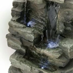 Alpine Corporation 13" Resin Waterfall Tabletop Fountain with LED Lights Gray -Cheap Garden Decor Store unnamed file 7864