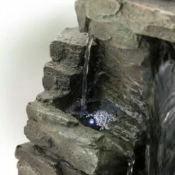 Alpine Corporation 13" Resin Waterfall Tabletop Fountain with LED Lights Gray -Cheap Garden Decor Store unnamed file 7866