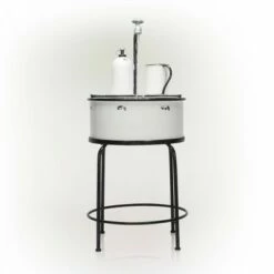 Alpine Corporation 34" Metal Antique Cylindrical Fountain Sink with Stand White -Cheap Garden Decor Store unnamed file 7904