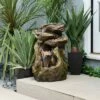 Alpine Corporation 22" Resin Outdoor 4-Teir Rainforest Log Waterfall Fountain with LED Lights Brown -Cheap Garden Decor Store unnamed file 7912