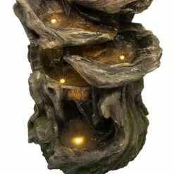 Alpine Corporation 22" Resin Outdoor 4-Teir Rainforest Log Waterfall Fountain with LED Lights Brown -Cheap Garden Decor Store unnamed file 7915