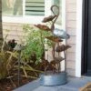 Alpine Corporation 45" Iron Flamingo with Flower Tier Fountain Bronze -Cheap Garden Decor Store unnamed file 7978