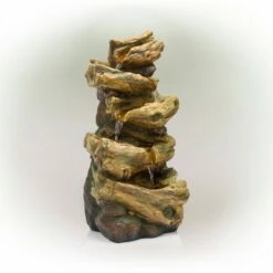 4 Tier Tree Trunk Log Fountain Brown/Gray - Alpine Corporation -Cheap Garden Decor Store unnamed file 7985