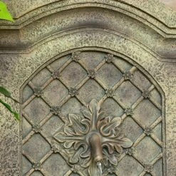 Sunnydaze Decor Sunnydaze 31"H Solar-Powered with Battery Pack Polystone Rosette Leaf Outdoor Wall-Mount Fountain, Florentine Stone Finish -Cheap Garden Decor Store unnamed file 7996