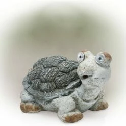Alpine Corporation 10" Magnesium Oxide Solar Turtle Statue Gray -Cheap Garden Decor Store unnamed file 806