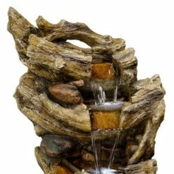 Alpine Corporation 47" Resin Outdoor 5-Tier Tree Trunk Waterfall Floor Fountain with LED Lights Brown -Cheap Garden Decor Store unnamed file 8075