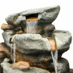 Alpine Corporation 50" Resin Tiered Rock Waterfall Fountain Gray -Cheap Garden Decor Store unnamed file 8102