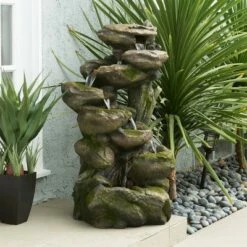 6 Tier Fountain Gray/Brown - Alpine Corporation