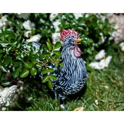 12.2" Resin Striped Rooster Statue Black and White - Exhart 13 12.2" Resin Striped Rooster Statue Black and White - Exhart - Image 11