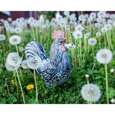 12.2" Resin Striped Rooster Statue Black and White - Exhart 15 12.2" Resin Striped Rooster Statue Black and White - Exhart - Image 13