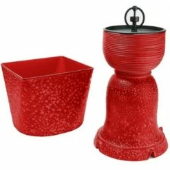 11" Indoor/Outdoor Polyresin 4-in-1 Fountain Tower with Planter - Bernini Gray Marble