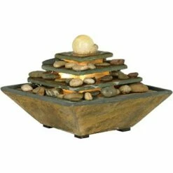 John Timberland Feng Shui Zen Indoor Tabletop Water Fountain with Light LED 9" High Four Tiers for Table Desk Home Office Bedroom -Cheap Garden Decor Store unnamed file 8254