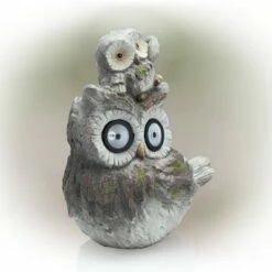 Alpine Corporation 15" Solar Owls LED Light Magnesium Oxide Statue Brown -Cheap Garden Decor Store unnamed file 827