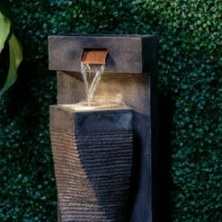 35" Indoor/Outdoor Spiral Fountain with Water Pump and LED Light Gray - Alfresco Home LLC -Cheap Garden Decor Store unnamed file 8272