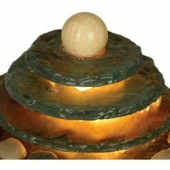 John Timberland Zen Indoor Tabletop Water Fountain with Light 10" High 4 Tiered Feng Shui Ball for Table Desk Office Home Bedroom -Cheap Garden Decor Store unnamed file 8284