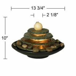 John Timberland Zen Indoor Tabletop Water Fountain with Light 10" High 4 Tiered Feng Shui Ball for Table Desk Office Home Bedroom -Cheap Garden Decor Store unnamed file 8287