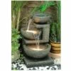 HI-LINE GIFT LTD 22" 3 Bowl Natural Water Fountain with LED Lights Brown - Hi-Line Gift -Cheap Garden Decor Store unnamed file 8288
