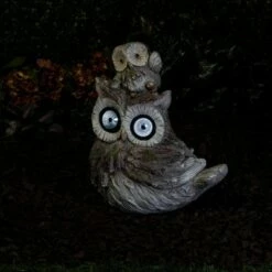 Alpine Corporation 15" Solar Owls LED Light Magnesium Oxide Statue Brown -Cheap Garden Decor Store unnamed file 830