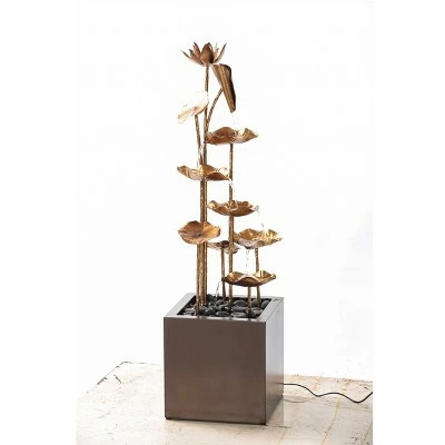 HI-LINE GIFT LTD 43" Zinc Metal Gold Lotus Fountain Copper - Hi-Line Gift 2 HI-LINE GIFT LTD 43" Zinc Metal Gold Lotus Fountain Copper - Hi-Line Gift