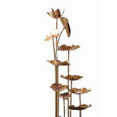 HI-LINE GIFT LTD 43" Zinc Metal Gold Lotus Fountain Copper - Hi-Line Gift 3 HI-LINE GIFT LTD 43" Zinc Metal Gold Lotus Fountain Copper - Hi-Line Gift - Image 2