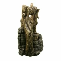 HI-LINE GIFT LTD 10.5" Tabletop Water Fountain with 2 Buckets and LED Light Brown - Hi-Line Gift -Cheap Garden Decor Store unnamed file 8347