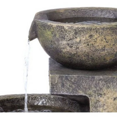 24.25" Outdoor Rocca Fountain with Water Pump and LED Light - Alfresco Home LLC 4 24.25" Outdoor Rocca Fountain with Water Pump and LED Light - Alfresco Home LLC - Image 2