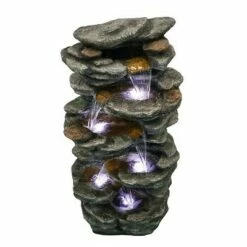 Watnature 40" 6-Tier Rock Water Fountain with LED Lights Gray -Cheap Garden Decor Store unnamed file 8382