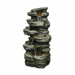 Watnature 30.7" 6-Tier Rock Waterfall Fountain with LED Lights Gray -Cheap Garden Decor Store unnamed file 8393