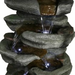 Watnature 30.7" 6-Tier Rock Waterfall Fountain with LED Lights Gray -Cheap Garden Decor Store unnamed file 8395
