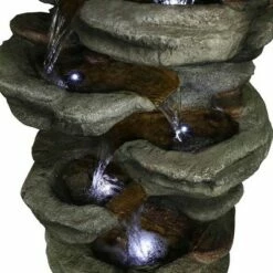 Watnature 30.7" 6-Tier Rock Waterfall Fountain with LED Lights Gray -Cheap Garden Decor Store unnamed file 8396