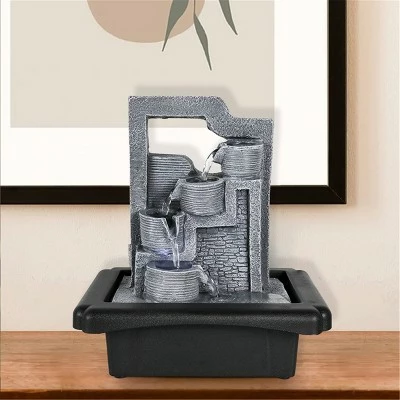 10.6" Indoor Tabletop 4-Tier Water Fountain for Home Office Décor - Watnature 3 10.6" Indoor Tabletop 4-Tier Water Fountain for Home Office Décor - Watnature