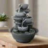 10.6" Indoor Tabletop 4 Tier Rock Fall Zen Fountain - Watnature