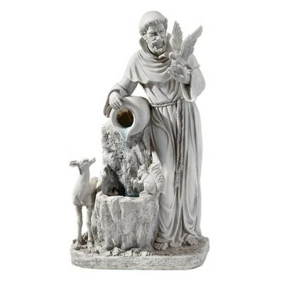 Design Toscano St. Francis' Life-Giving Waters Fountain - Off-White 4 Design Toscano St. Francis' Life-Giving Waters Fountain - Off-White - Image 2