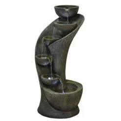 Watnature 23.6" Outdoor Water Fountain with 6 Bowls Curved Design Gray -Cheap Garden Decor Store unnamed file 8454