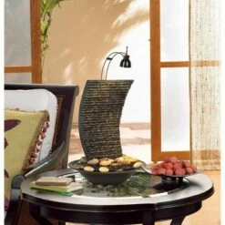 John Timberland Japanese Zen Indoor Tabletop Water Fountain with Light 17 1/4" High Waterfall for Table Desk Office Home Bedroom -Cheap Garden Decor Store unnamed file 8461