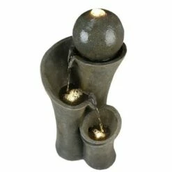 Watnature 24" Indoor/Outdoor Cascading Modern Sphere Zen Fountain Gray -Cheap Garden Decor Store unnamed file 8466