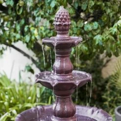 52" 3 Tier Freestanding Plastic Leaf Design Outdoor Birdbath and Birdfeeder Brown - XBrand -Cheap Garden Decor Store unnamed file 8480