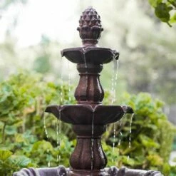 52" 3 Tier Freestanding Plastic Leaf Design Outdoor Birdbath and Birdfeeder Brown - XBrand -Cheap Garden Decor Store unnamed file 8481