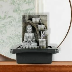 10.6" Indoor Tabletop Rock Cascading Fountain - Watnature