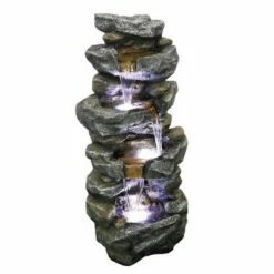 Watnature 40" High Stacked Simulated Rock Cascading Waterfall Fountain with LED Lights Gray -Cheap Garden Decor Store unnamed file 8509